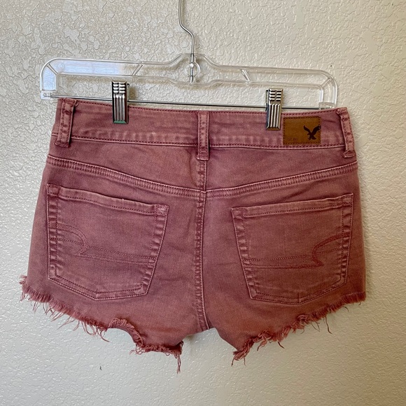 AE Mauve Distressed Shorts - Picture 4 of 7